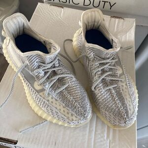 Knit Low-Top Sneakers in Light Gray with Cream Sole